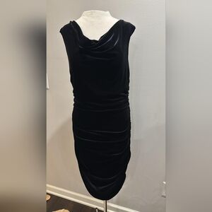 H&M Black Draped Midi Dress